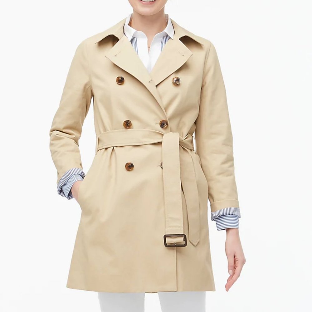 NWT J.Crew Classic Icon Trench Coat Sz 0